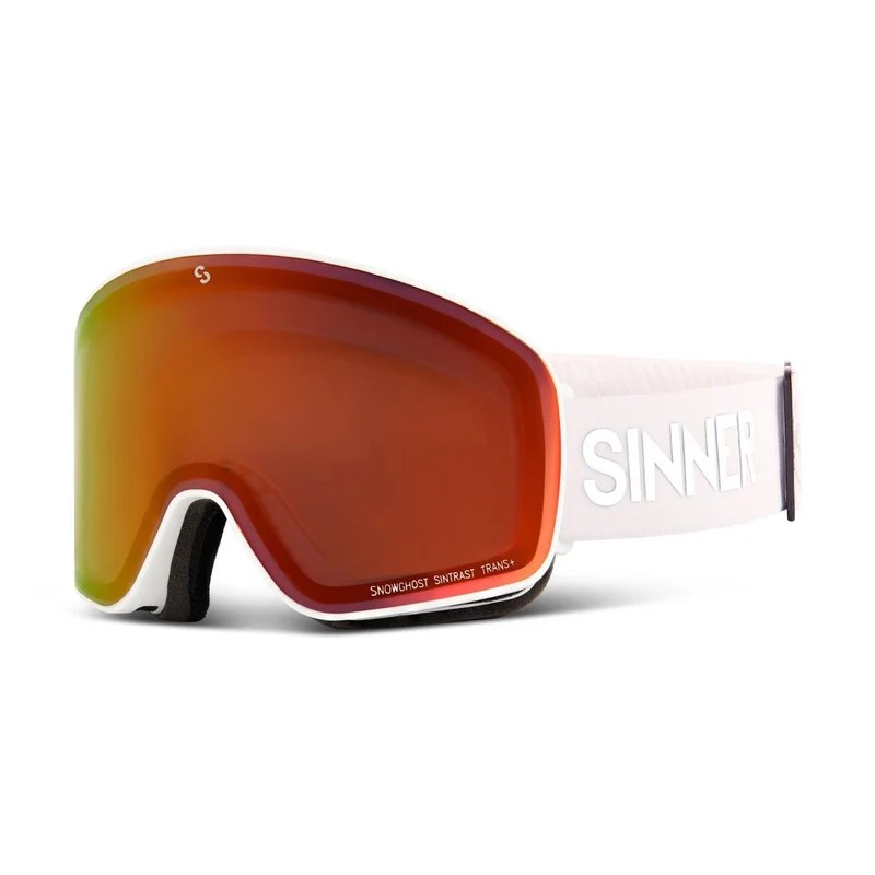 Sinner SNOWGHOST TRANS+ Skibril - Mat Wit/Oranje