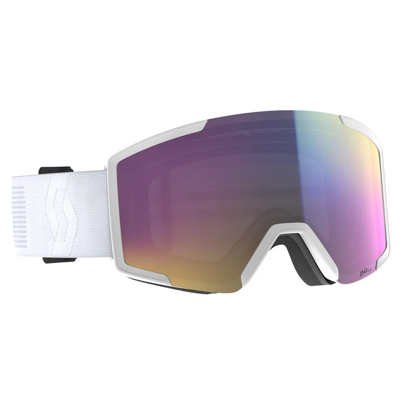 Scott Shield Skibril - Wit/Chroom