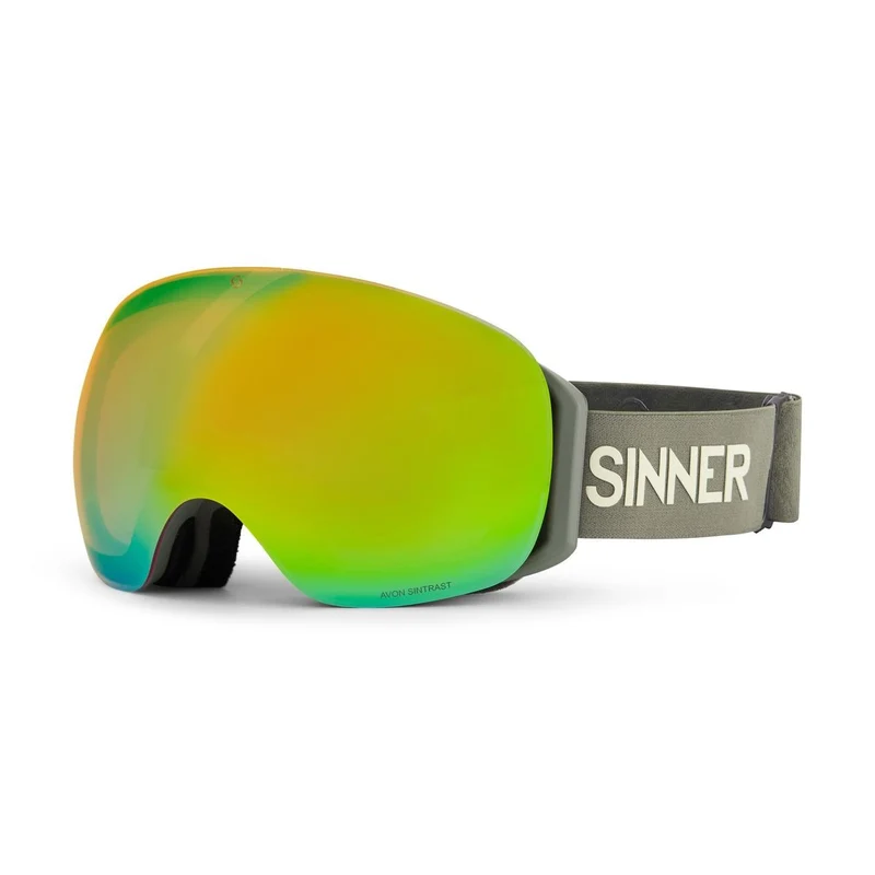 Sinner AVON Skibril + Extra Oranje S1 Lens - Mat Mosgroen/Blauw