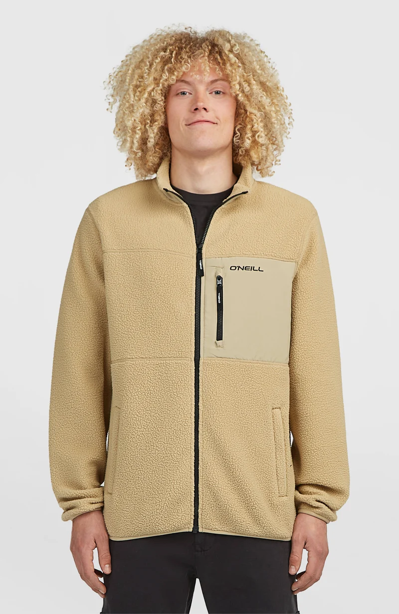 Must-Have High-Pile fleecevest met volledige rits | Olive Blush