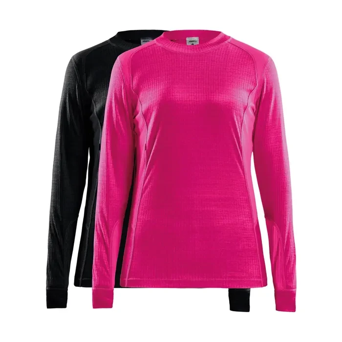 Craft Core 2-Pack Baselayer W thermoshirt lange mouwen zwart/rose dames