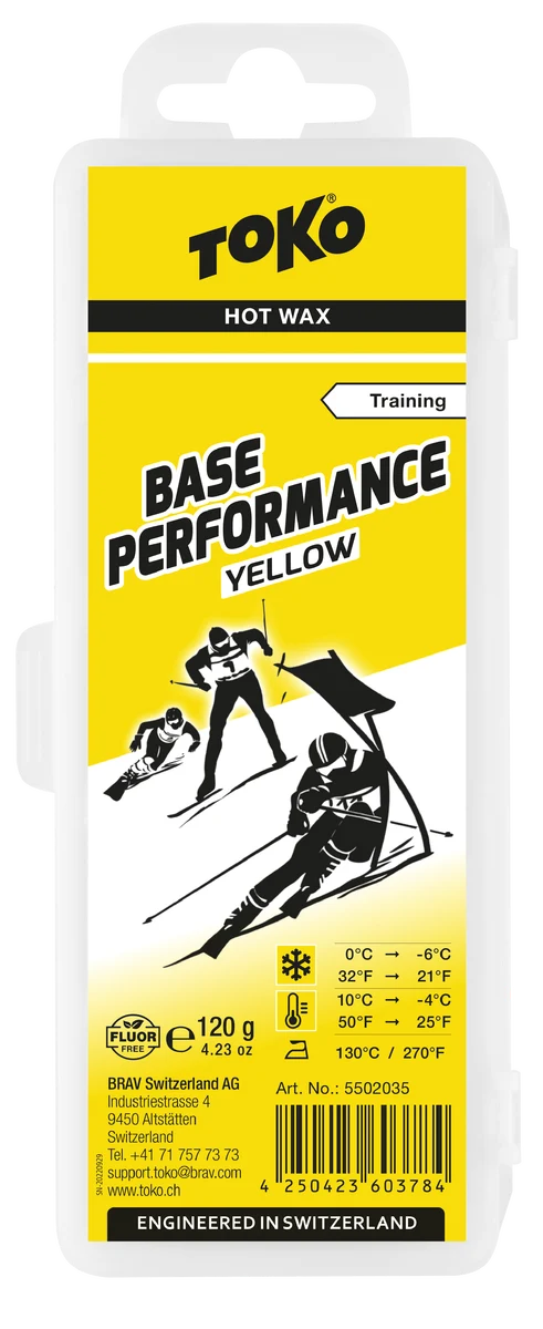 TOKO Base Performance Hot Wax Yellow 120 gram ski en snowboard wax