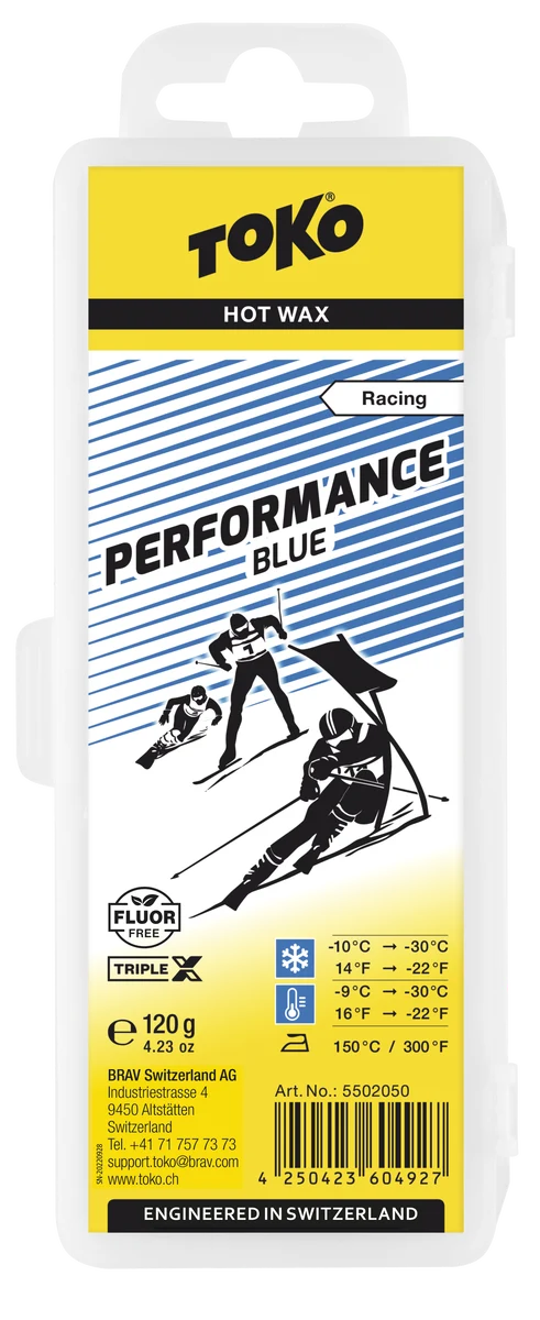 TOKO Performance Hot Wax Blue 120 gram ski en snowboard wax