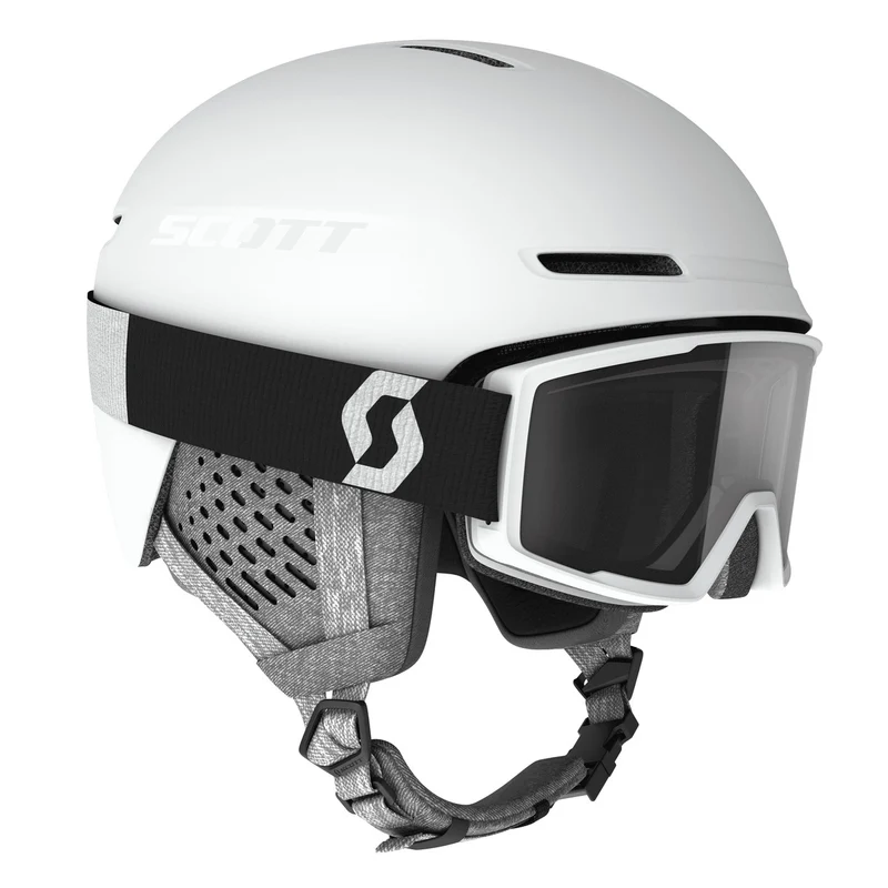 Scott Track Plus + Factor Pro Skihelm met Skibril Set - Wit