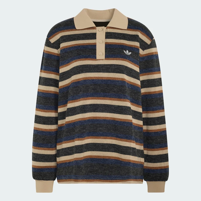 adidas Originals Women Stripe Knitted Polo Top