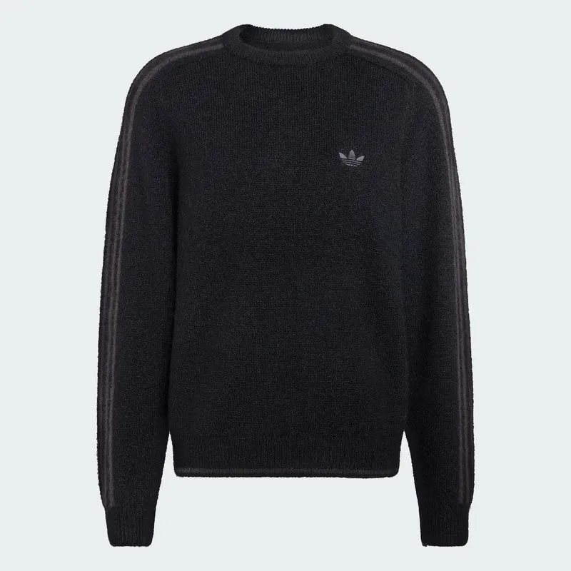 adidas Originals Men 3 Stripes Fluffy Knit Crew Sweatshirt