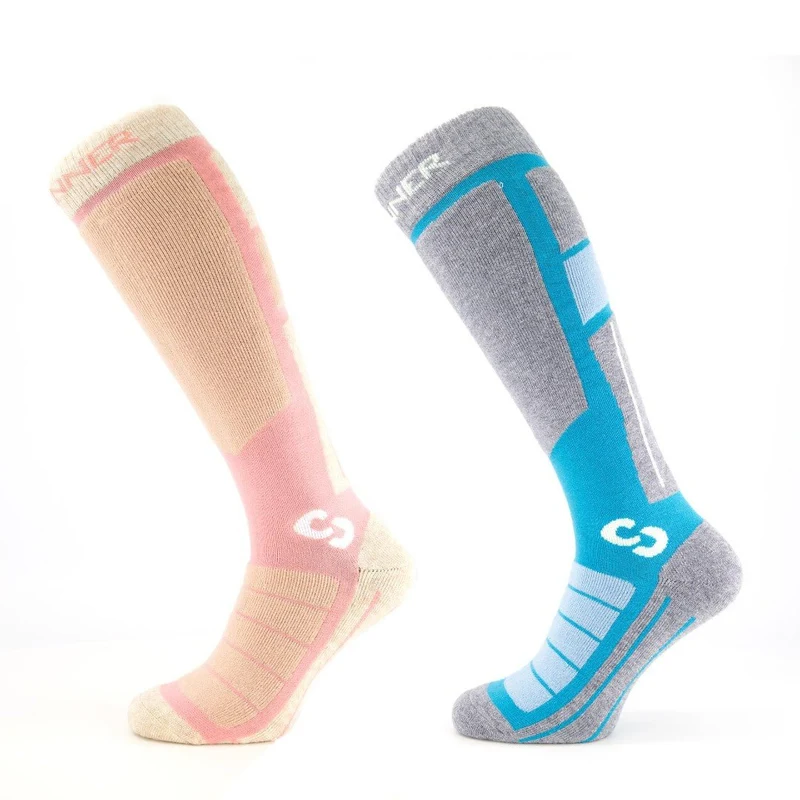 Pro Skisokken Roze-Blauw 2-Pak