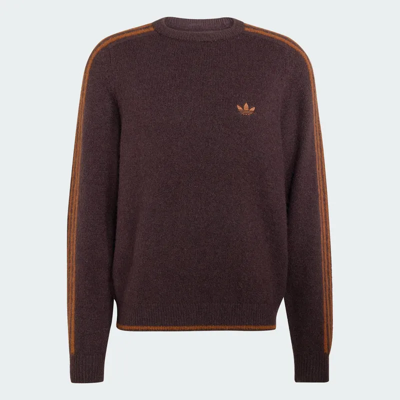adidas Originals Men 3 STRIPES FLUFFY KNIT CREW Sweatshirt