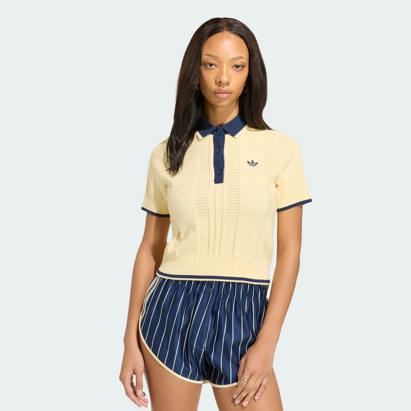 adidas Originals Women CABLE KNIT CALI TEE POLO