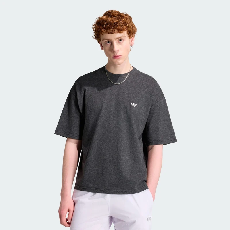 adidas Originals Men Trefoil Essentials Melange Loose Cropped Tee