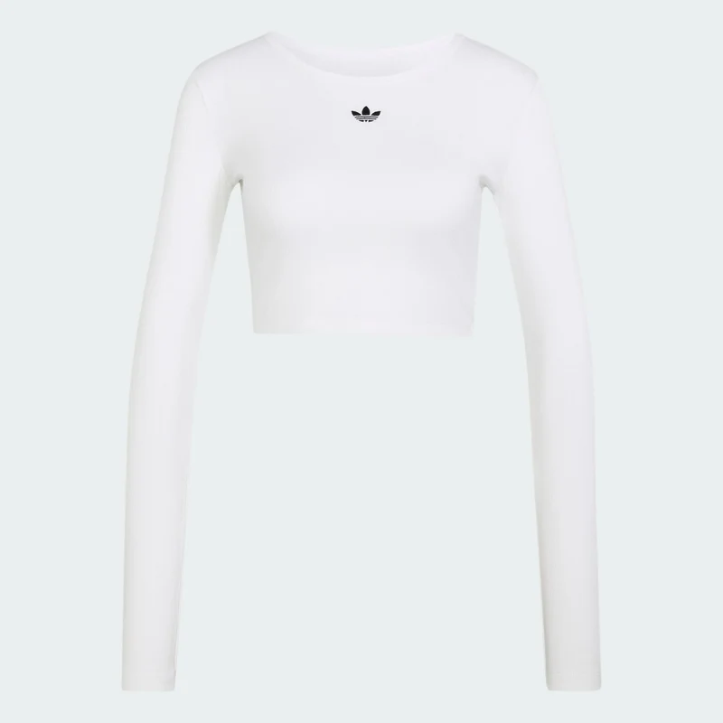 adidas Originals Women ESSENTIALS RIB CROPPED LONGSLEEVE T-Shirt