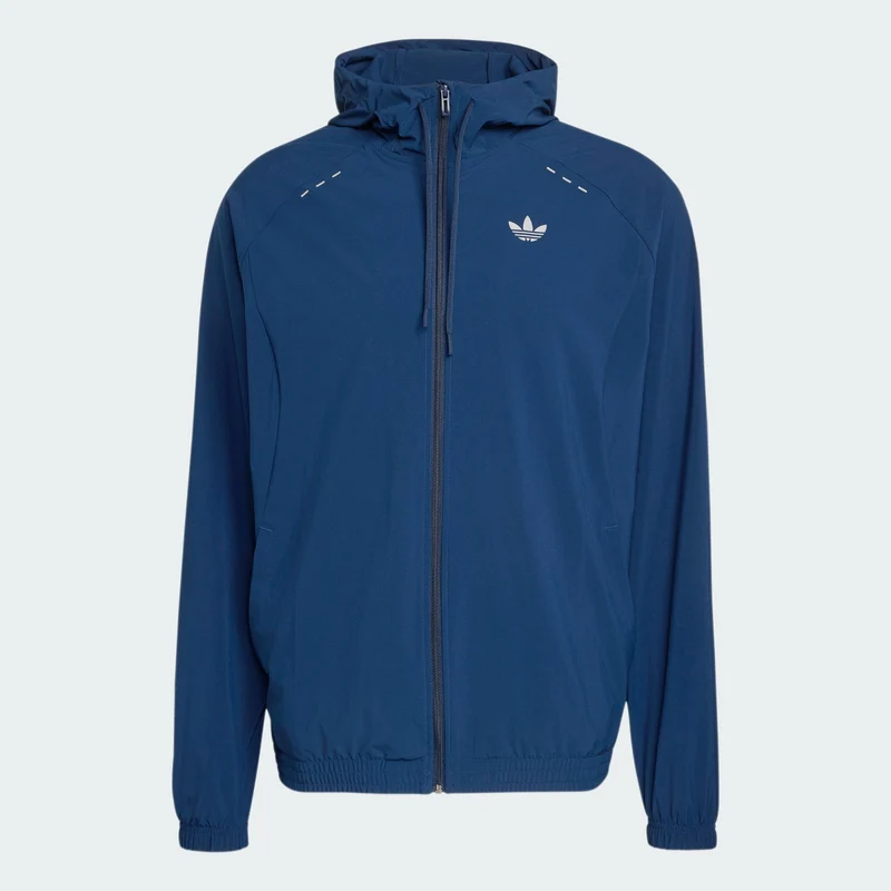 adidas Originals Men TECH TREFOIL ESSENTIALS HOODED FULL ZIP TRACK TOP