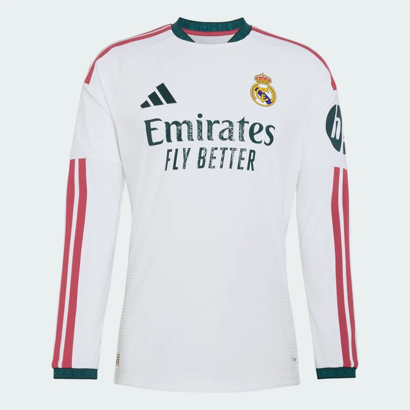 adidas Men Real Madrid 26/27 Home Authentic Jersey Long Sleeve