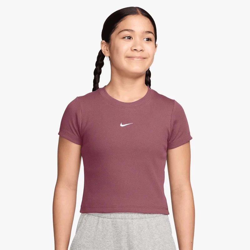 sportswear big kid's Aansluitend cropped geribde T-shirt