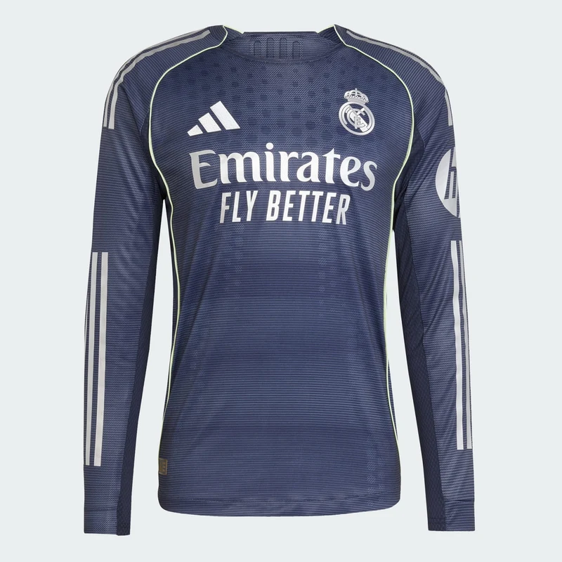adidas Men Real Madrid 25/26 Long Sleeve Away Authentic Jersey