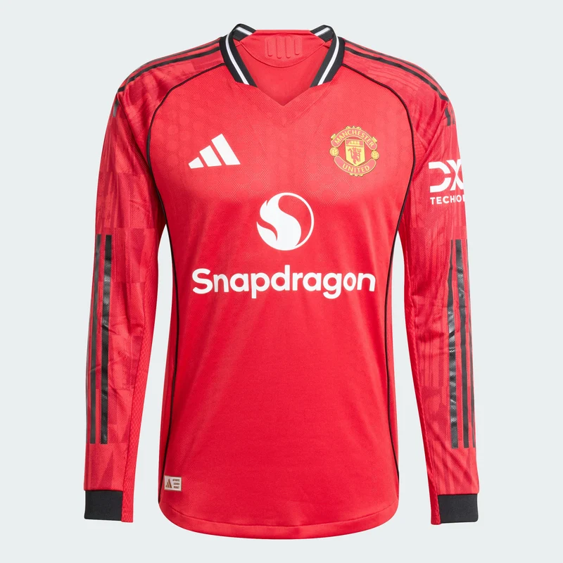 adidas Men Manchester United 25/26 Long Sleeve Home Authentic Jersey