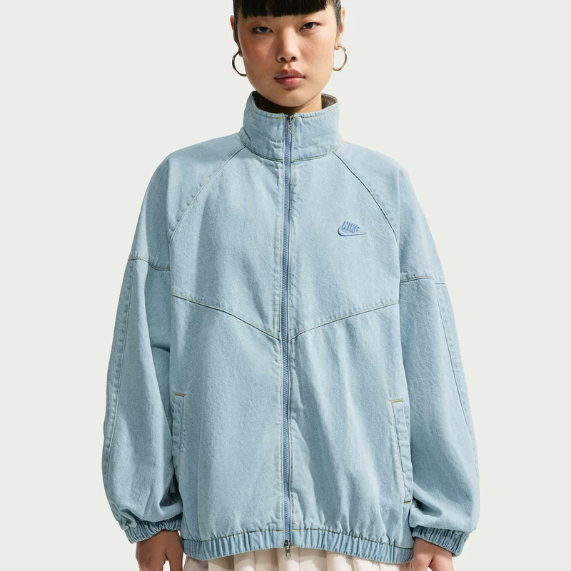 Nike Women'S Oversized Denim Jacket Windrunner
