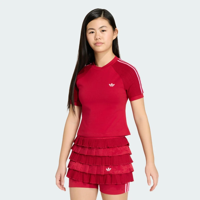 adidas Originals Kids Slim Knitted 3 Stripes Tee