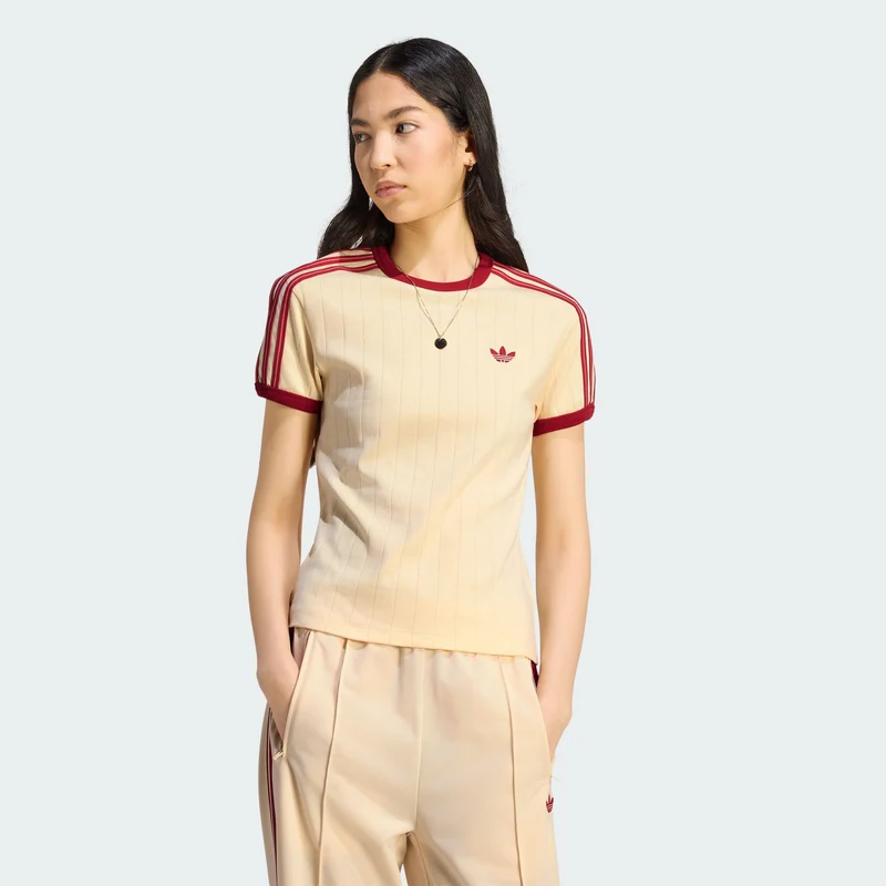 adidas Originals Women PINSTRIPE SHORT SLEEVE SLIM TEE