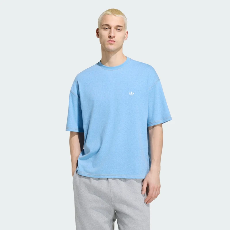 adidas Originals Men Trefoil Essentials Melange Loose Cropped Tee