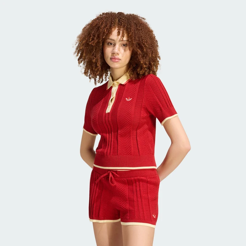 adidas Originals Women CABLE KNIT CALI TEE POLO