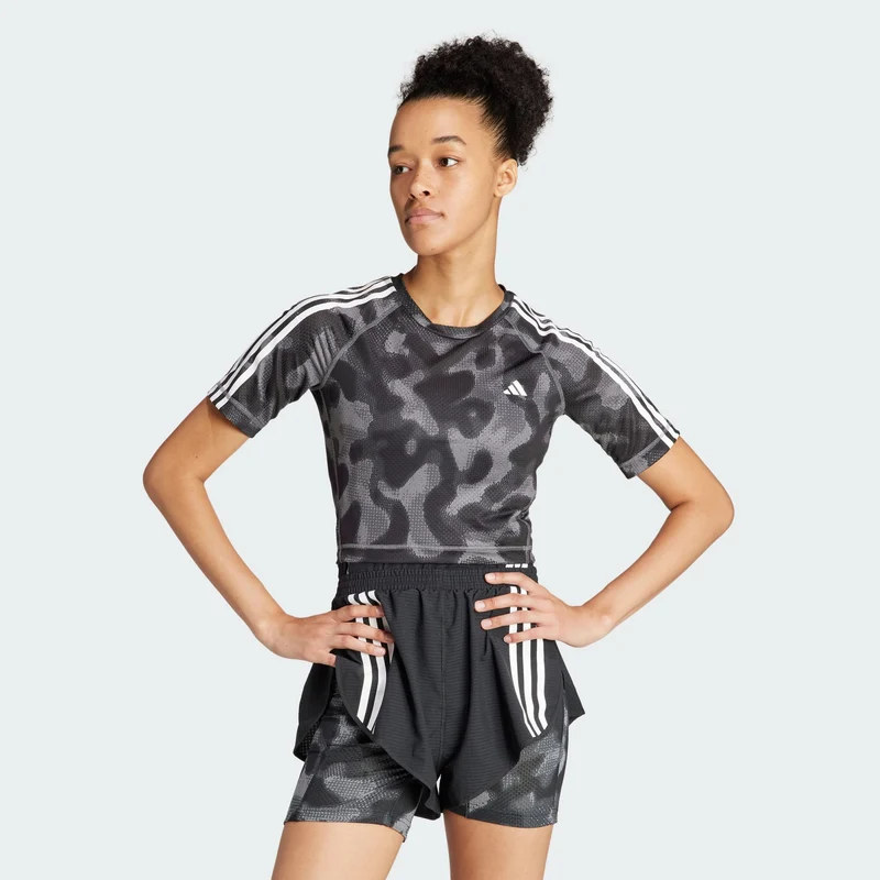 adidas Women Own the Run 3-Stripes Allover Print T