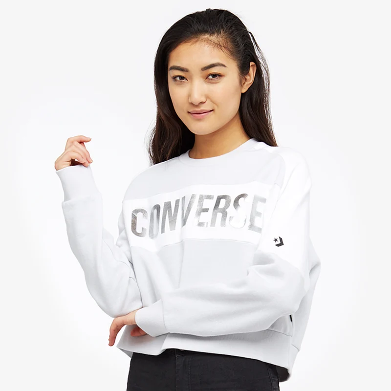 Converse Metallic Cropped Crew
