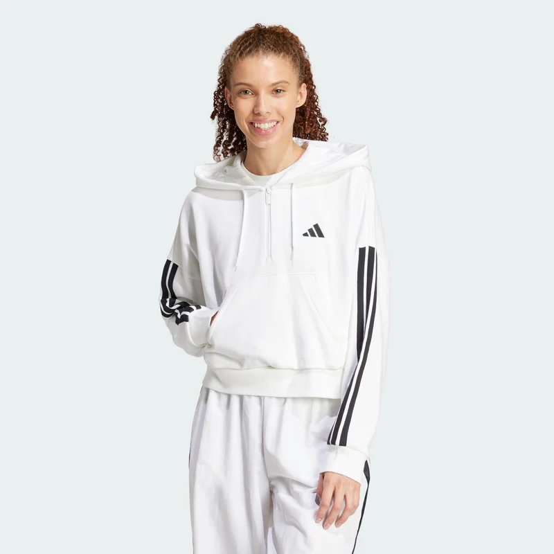 adidas Womens Essentials 3-Stripes French Terry Quarter