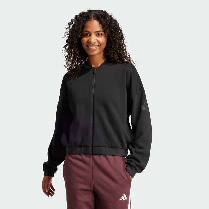 adidas Womens Essentials Contemporary Logo Bomber Jacket