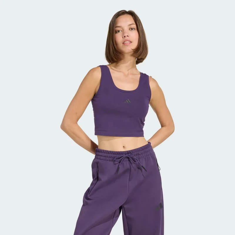 adidas Womens Essentials Small Logo Cotton Lifestyle Tank Top