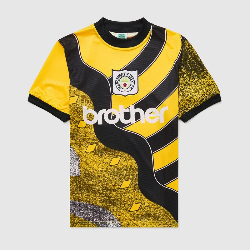 Score Draw Retro Manchester City 1996 Home GK Shirt