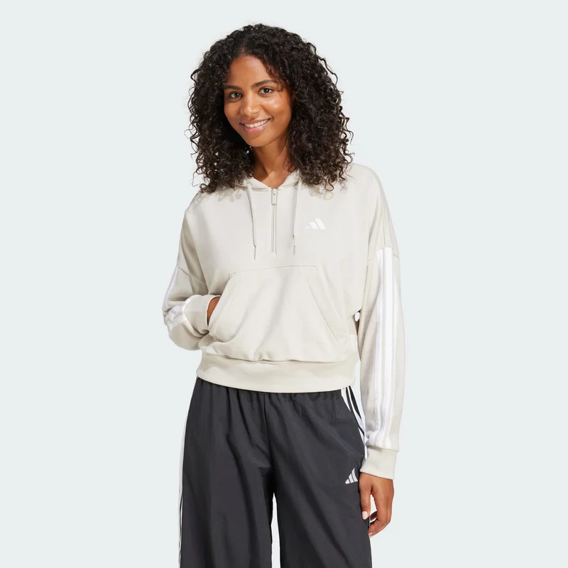 adidas Womens Essentials 3-Stripes French Terry Quarter