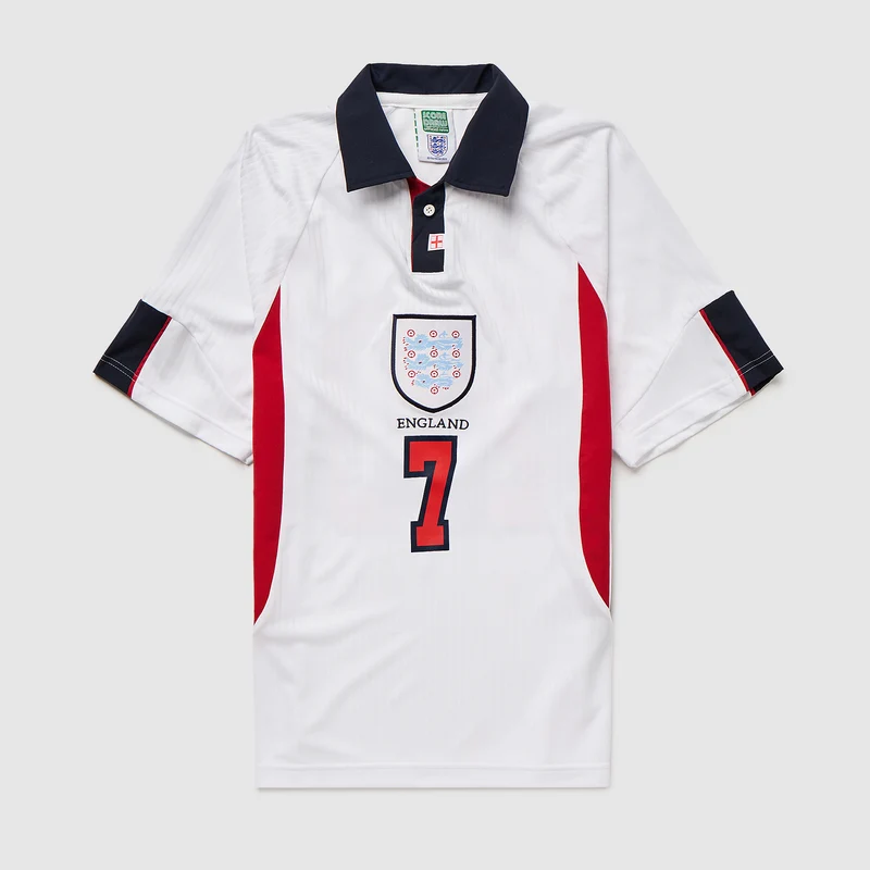 Score Draw England 1998 World Cup Home Shirt with Beckham 7
