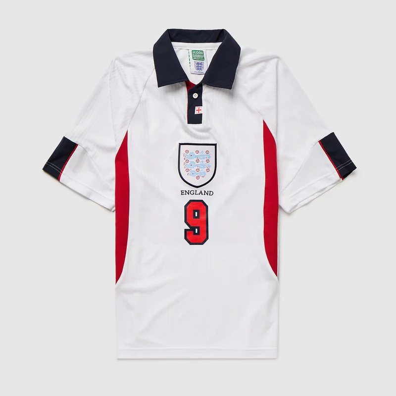 Score Draw England 1998 World Cup Home Shirt with Shearer 9