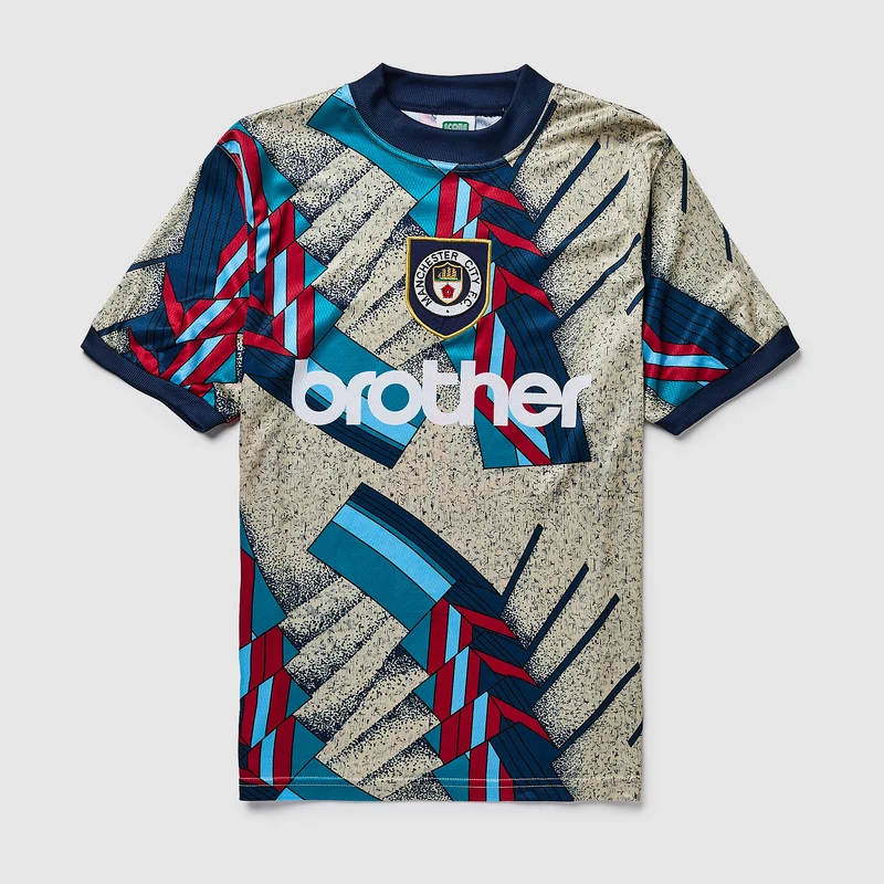 Score Draw Retro Manchester City 1994 Home GK Shirt