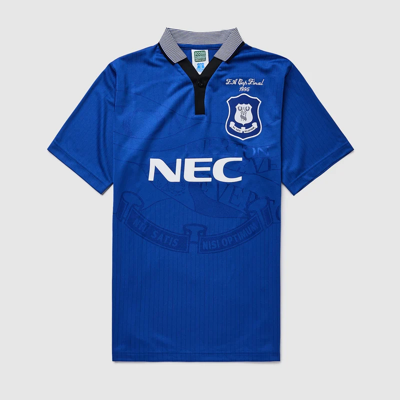 Score Draw Retro Everton 1995 Home FA Cup Final Shirt