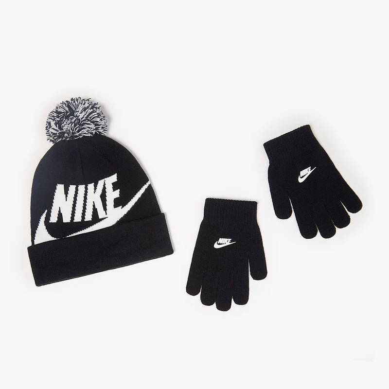 Nike Older Kids Swoosh Pom Beanie Glove Set (8-15Y)