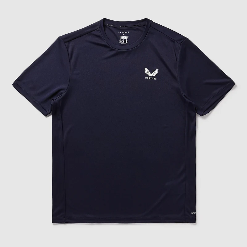 Castore Short Sleeve Tennis T-Shirt - Navy/White