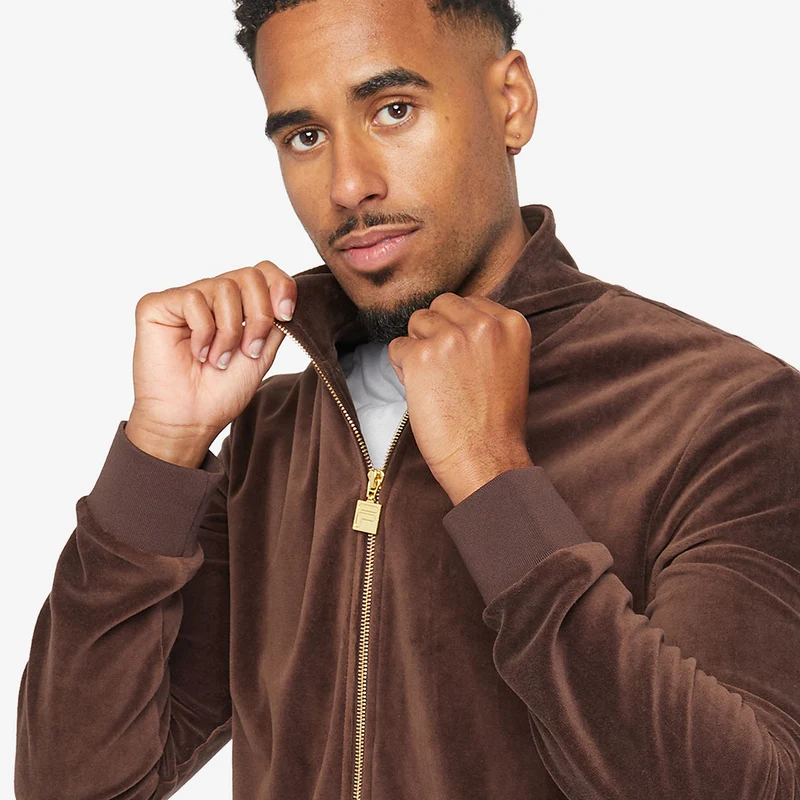 FILA Marc Velour Track Jacket With Gold Trims