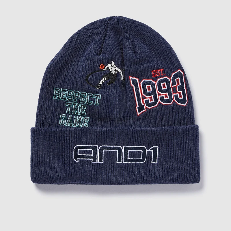 AND1 Retro Logo Multi Badge Beanie