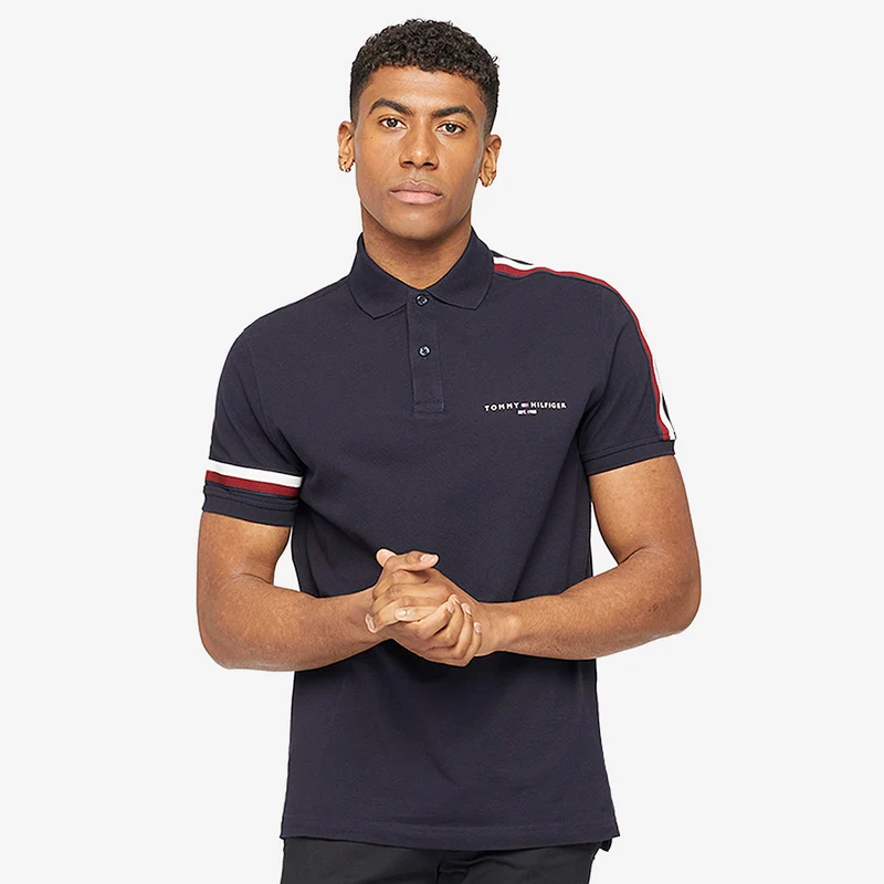 Tommy Hilfiger Global Stripe Sleeve Regular Golf Polo Shirt