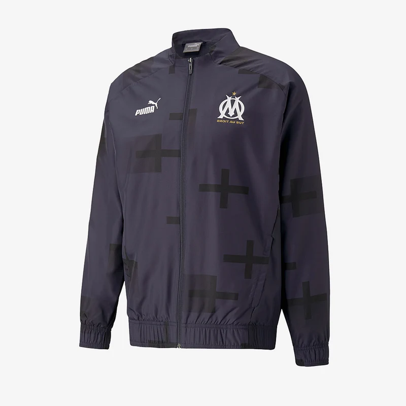 Puma Olympique de Marseille 22/23 Pre-Match Jacket - Ebony - Puma White
